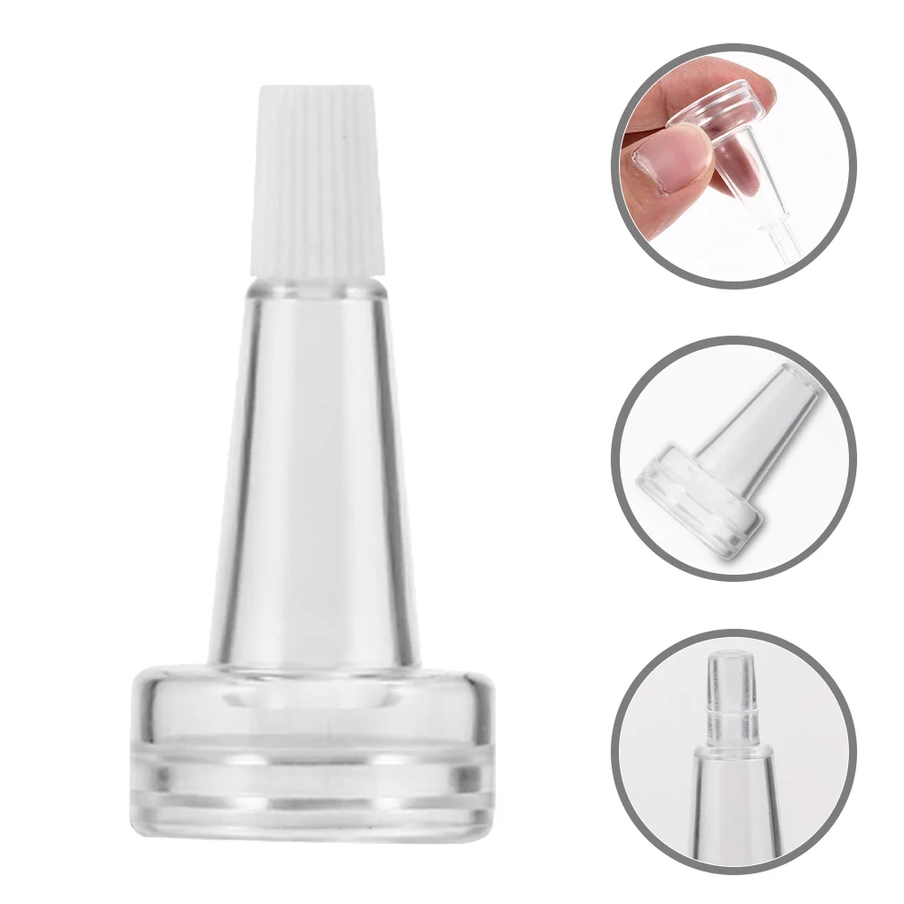 50 Pcs Vial Trumpet Head Glass Bottle Cap Essence Transparent Caps Professional Clear Liquid Serum