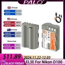 2450mAh EN-EL3E EN EL3E en el3e 7.4V Battery With Type-C Input For Nikon D100 D200 D800 D30 D50 D70 D70s D80 D90 D300 D300S D700