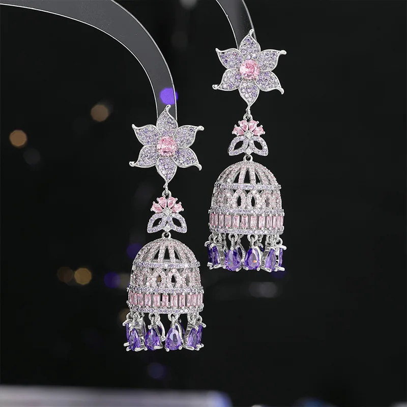 

"Timeless Forge: Floral Wind Chime Earrings with 925 Sterling Silver Needles"