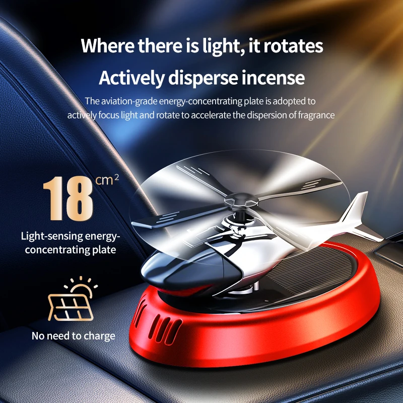

Helicopter Styling Solar Car air freshenerDecorative Aromatherapy Car interior accessories Propeller rotary perfume diffuser