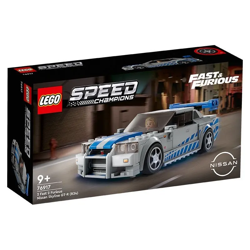 

LEGO Speed Champions 2 Fast 2 Furious Nissan Skyline GT-R (R34), гоночный автомобиль, игрушечная модель, строительный комплект, минифигурка Racer, подарок 76917