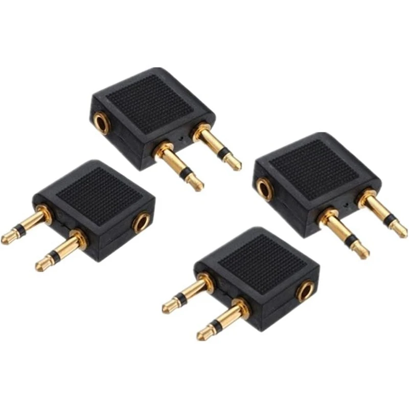 10Pcs 3.5Mm Plug Adaptor Jack Audio Headphone Converter For Airline Airplane Travel Earphone Kit