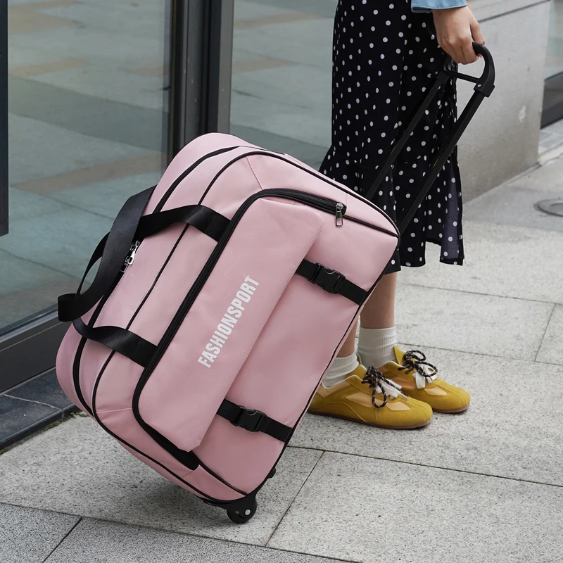 

Large Capaci Carry-On Suitcase Ox Cloth Busin Travel Bag with Wheel Handheld Bag for Men And Women ort Trip