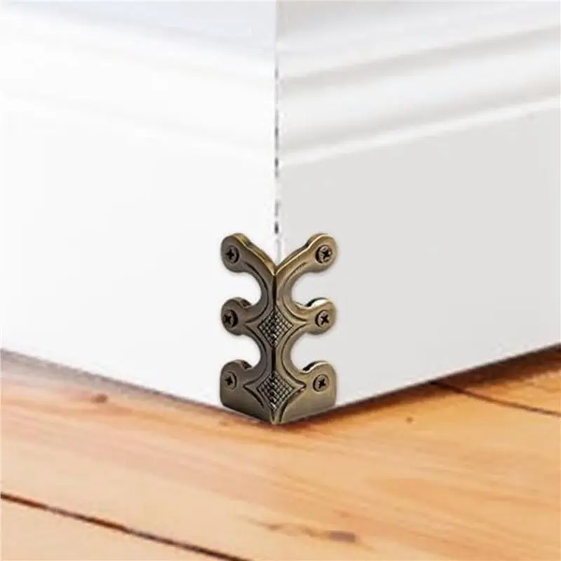 Wide Use 40PC Skiffers Baseboard Corner Protectors,Solid Brass Skirting Board Protectors,Baseboard Corner Protectors Bronze