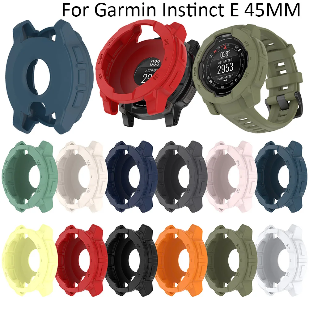 TPU Protective Watch Case For Garmin Instinct E 45MM Screen Protector Case Smartwatch Cover Shell Replacement Shockproof Clear