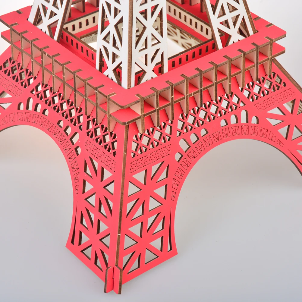 Rompecabezas de madera 3D de la Torre Eiffel, juego educativo de construcción de formas coloridas, montaje artesanal, regalo de aprendizaje para niños, habitación decorativa