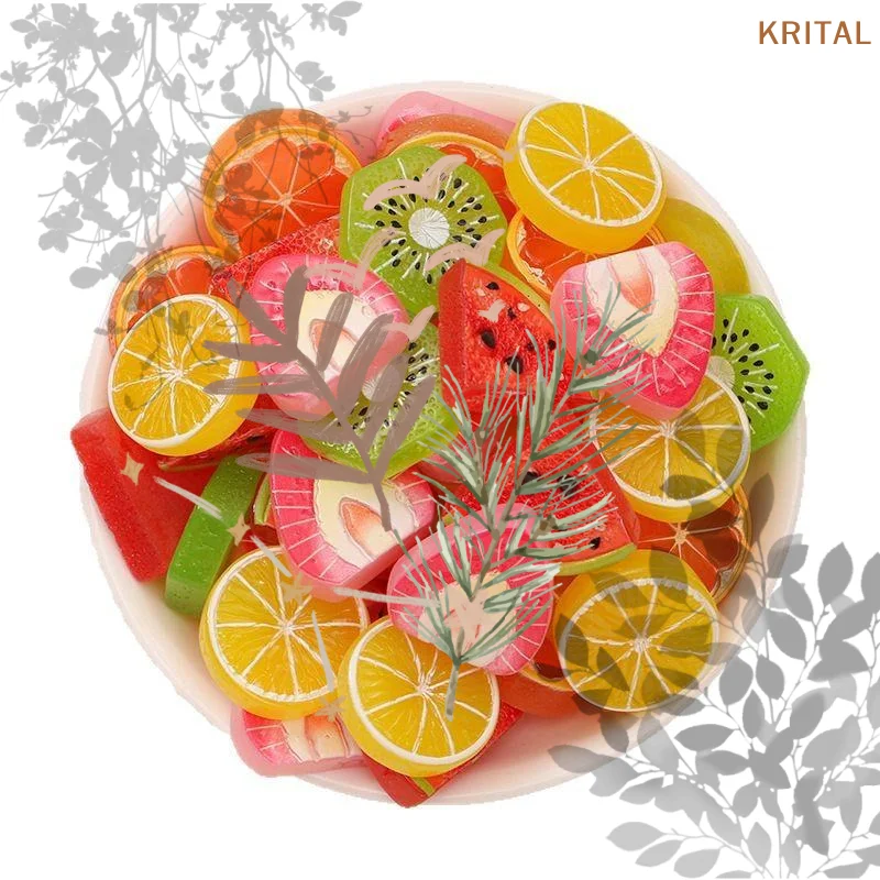 Resin Mixed Fruit Craft Strawberry Lemon Watermelon DIY Scrapbook: 10pc Wedding Decor Jewelry Accessories Premium