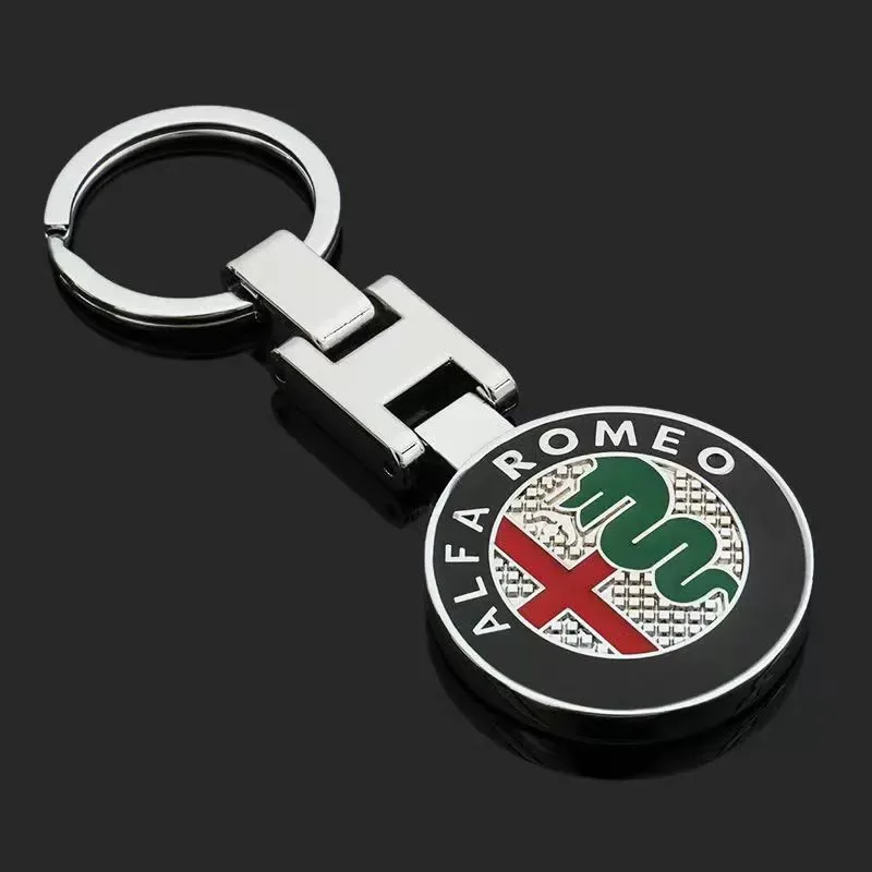 Car Emblem Keychain styling Key Ring Accessories For Alfa Romeo Giulia Stelvio Giulietta 156 159 147 Mito Tonale Brera Disco Vol