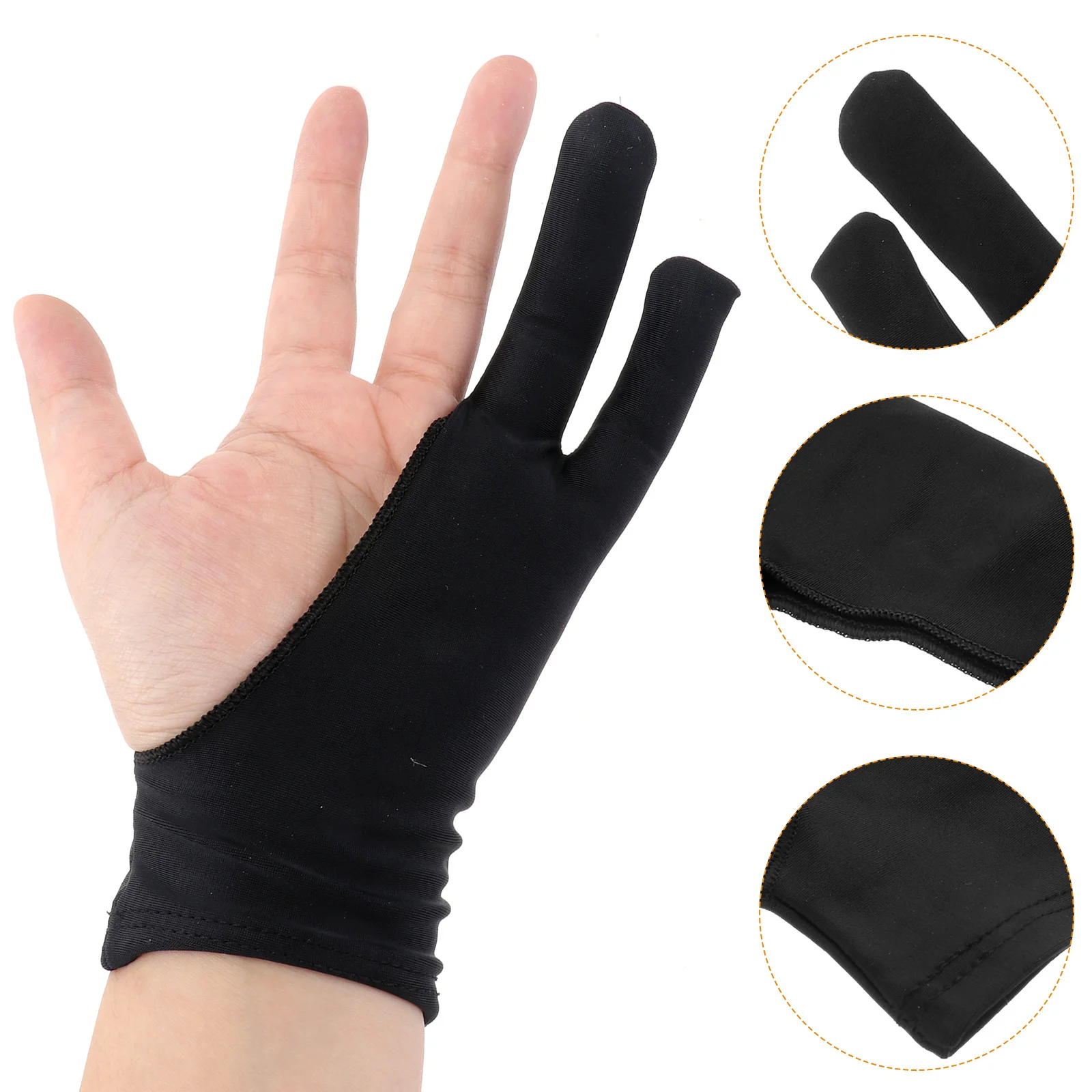 

4pcs Professional Drawing Glove Durable Thumbless Design For Sketch Painting Anti-Friction Artist Tablet Use Gloves