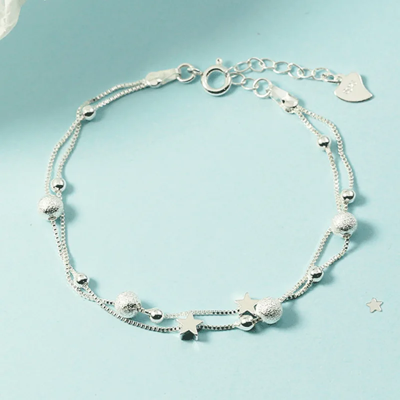 925 sterling silver Beautiful stars Bracelets for women korean fashion designer party Wedding Jewelry Holiday gifts