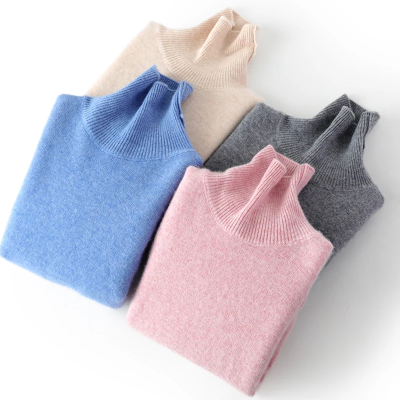 

Boys Winter cashmere Sweater New Thickened pullover sweater girls Solid Knitted Wool sweater Kids cashmere Tops clothes clothing