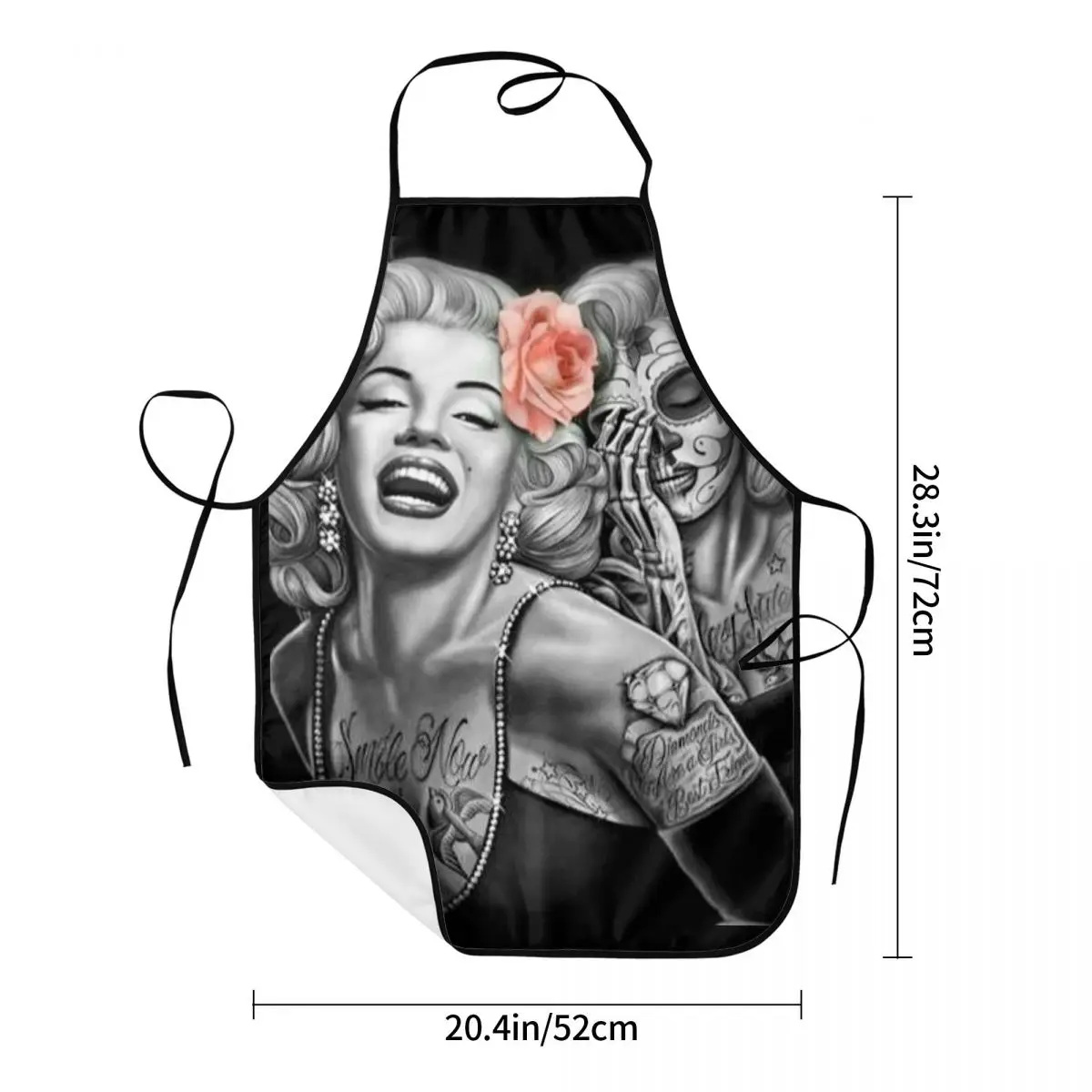 Marylin Monroe Smile Now Cry Later Aprons Chef Cooking Baking Tablier Sleeveless Bib Kitchen Cleaning Pinafore view 3