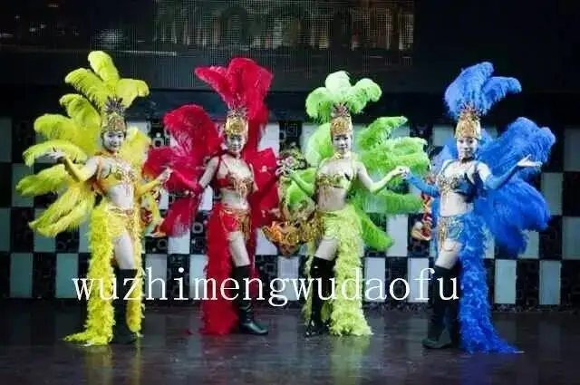 

Костюм для выступлений на сцене в ночных клубах и на вечеринках, карнавальный костюм с перьями для женщин, для гранд-открытия, GOGO-шоу