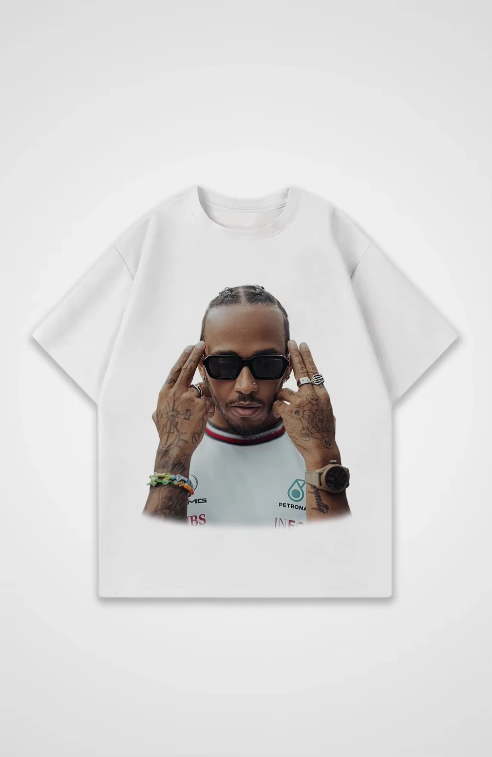 2025 تي شيرت كلاسيكي لويس هاميلتون قميص مخصص المتسابق Y2K قمة كبيرة الحجم طاقم الرقبة عادية القطن الرجال والنساء تي شيرت #2
