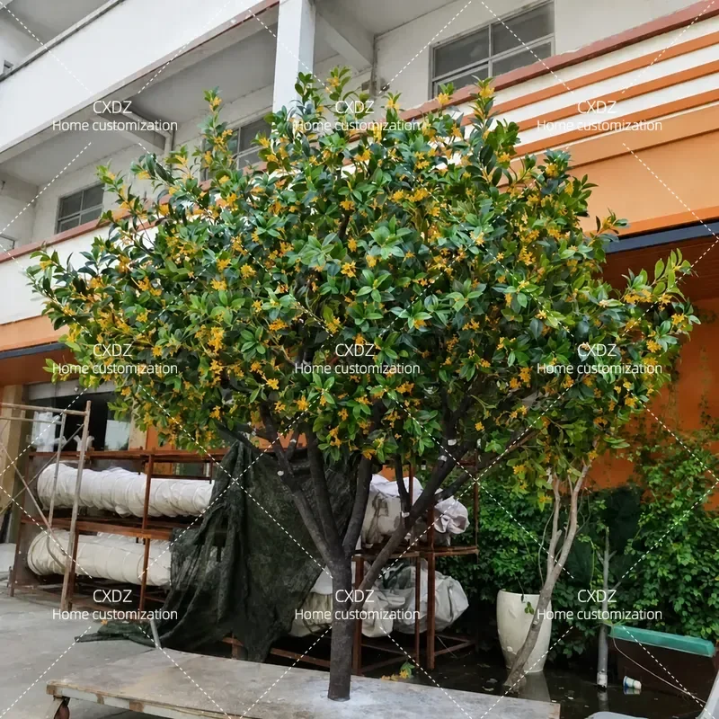 Simulation Osmanthus Magnolia Tree Large Fake Plant Indoor Outdoor Decor for Hotel Mall Stage Window Landscaping Floral Art