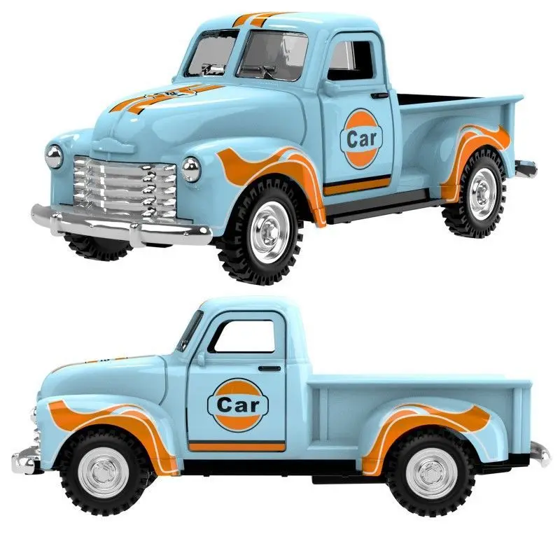 1:36 Gulf-versie pick-up kindersimulatie auto speelgoedauto legering trek kracht automodel ornament