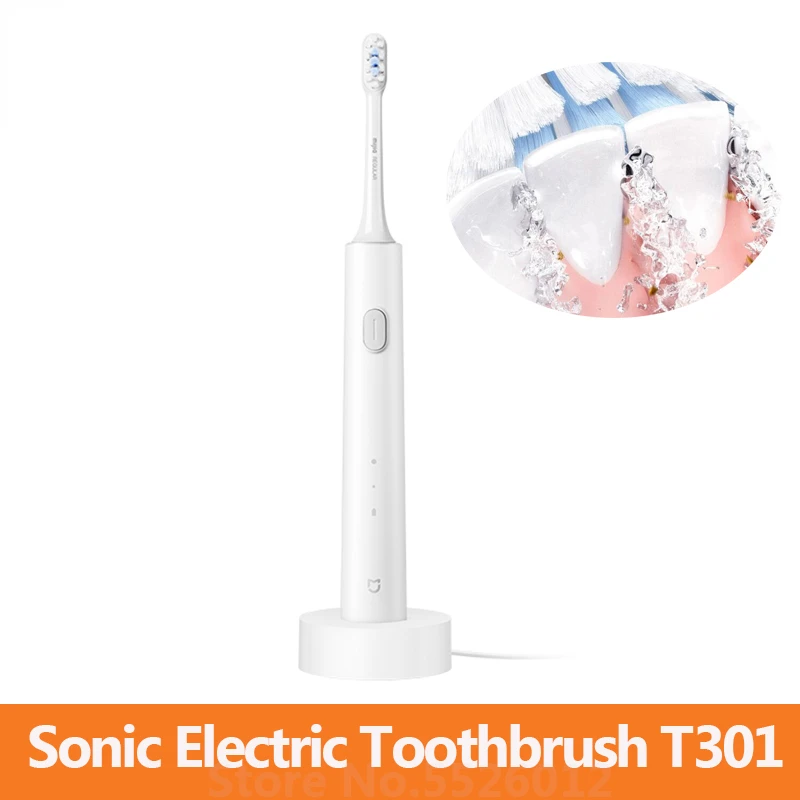 

Xiaomi Mijia Sonic Electric Toothbrush T301 IPX8 Waterproof Soft Bristles High Frequency Vibration Portable Toothbrush Newest