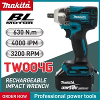 Makita TW004G 630N.m Brushless Screwdriver Machine Cordless Electric Screwdriver Rechargable Drill Driver For 18V Battery