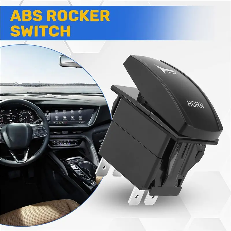 Momentary Car Boat Marine LED Light Horn Bell Laser Rocker Switch 12V 24V Red