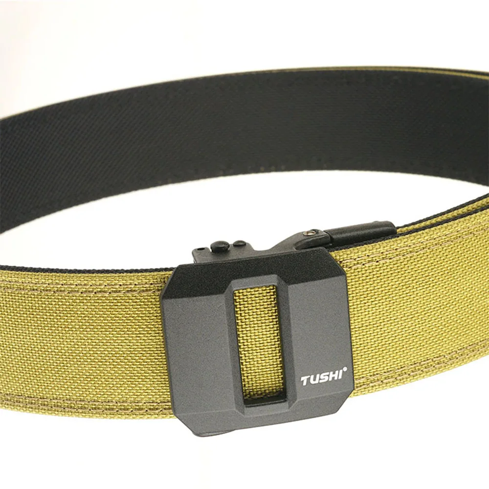 TUSHI Harter taktischer Waffengürtel für Männer, Metall, automatische Schnalle, dickes Nylon, Polizei-Militärgürtel, lässiger Gürtel, IPSC-Gürtel für Männer – Detail 17