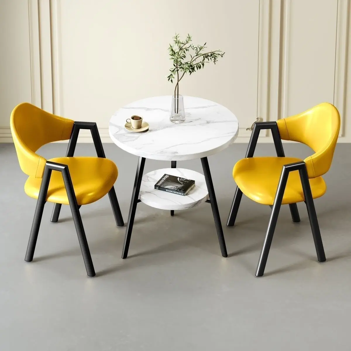 @Negotiate the combination of Italian tables and chairs Nordic milk tea sales department Simple reception Casual home small apar