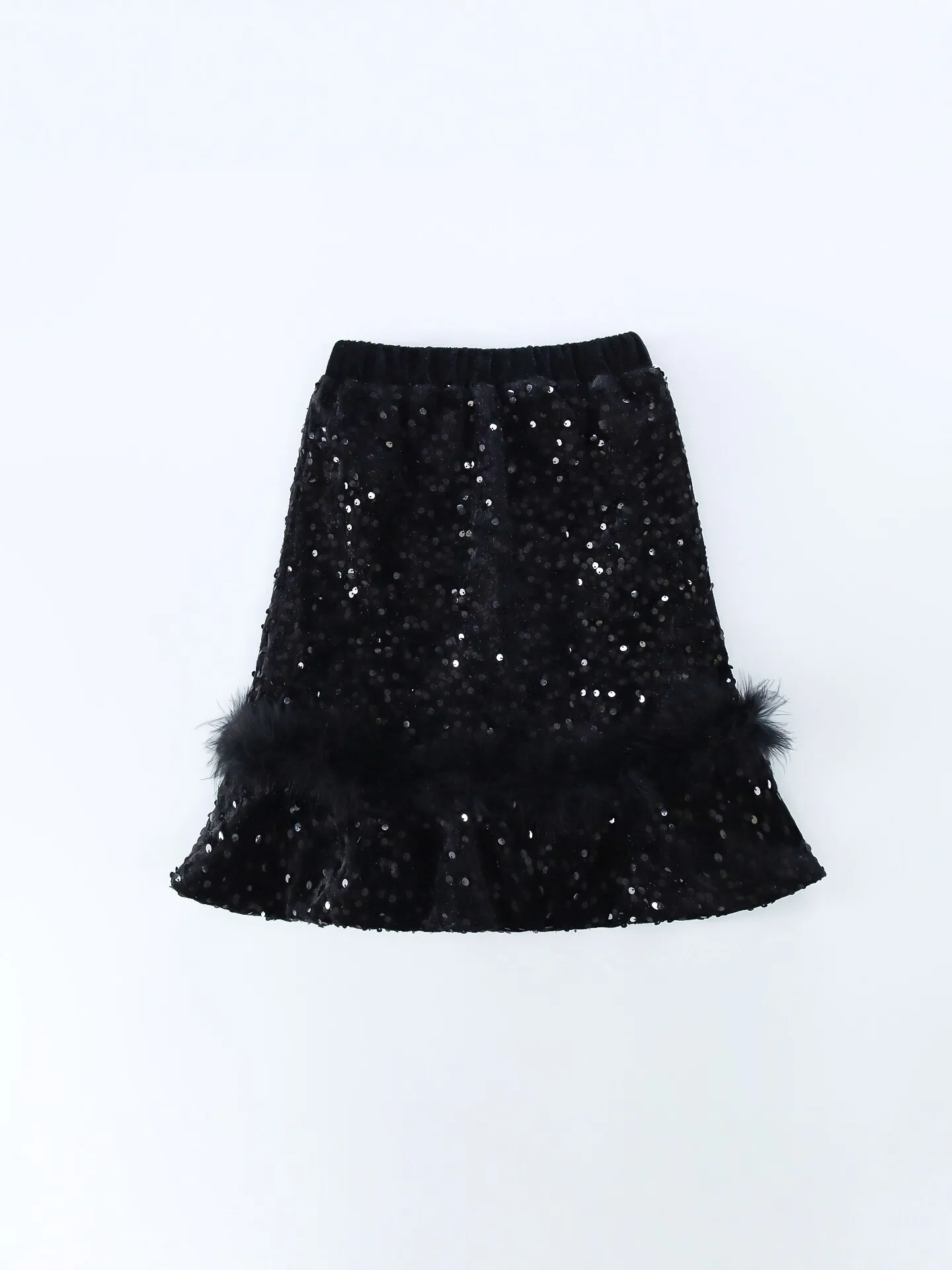 Children's Fashion Solid Sequin Skirt Girls Dress Autumn Spring Seasonal Students' Clothing 110-150 Size Range 3-8 Years Lovely