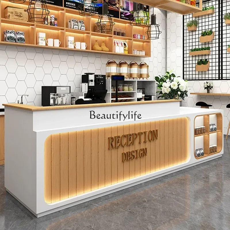 

yj7 Coffee Shop Milk Tea Shop Cashier Counter Simple Modern Snack Shop Restaurant Custom Counter