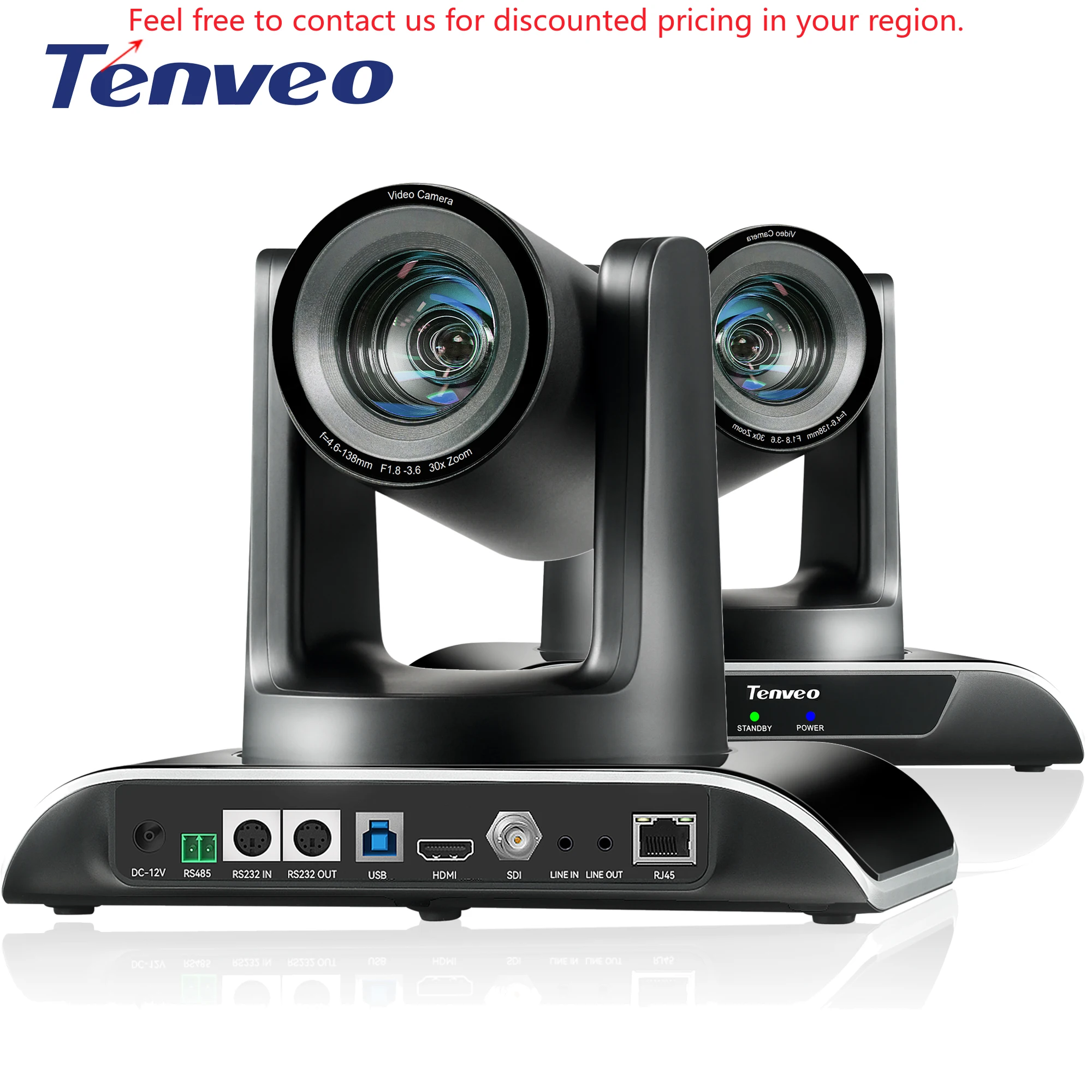 

Tenveo 30X Zoom PTZ Conference Camera With AI Auto Tracking HD1080P 60fps USB+HDMI+SDI+LAN POE For Church, Worship, Education