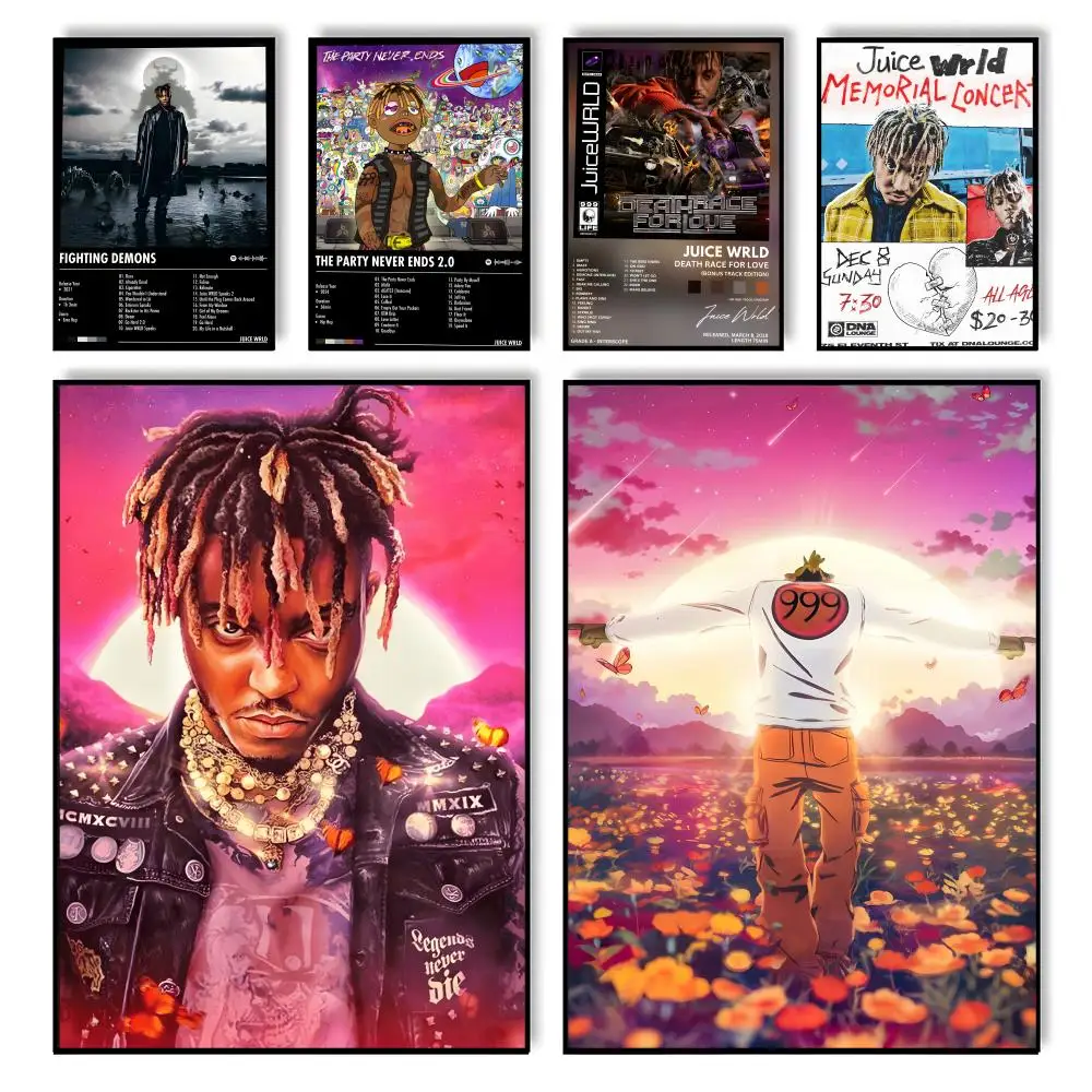 J-Juice WRLD Hip Hop Rap Sänger Musik Album Poster Home Schlafzimmer Wasserdichte Leinwand Ungerahmt Wand Kunstdruck Dekoration Wandbild