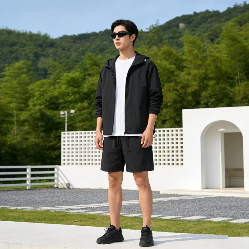 Summer Ice Silk Couple Sun Protection Clothing Breathable Lightweight Outdoor UV Protection Skin Clothes For Men Women