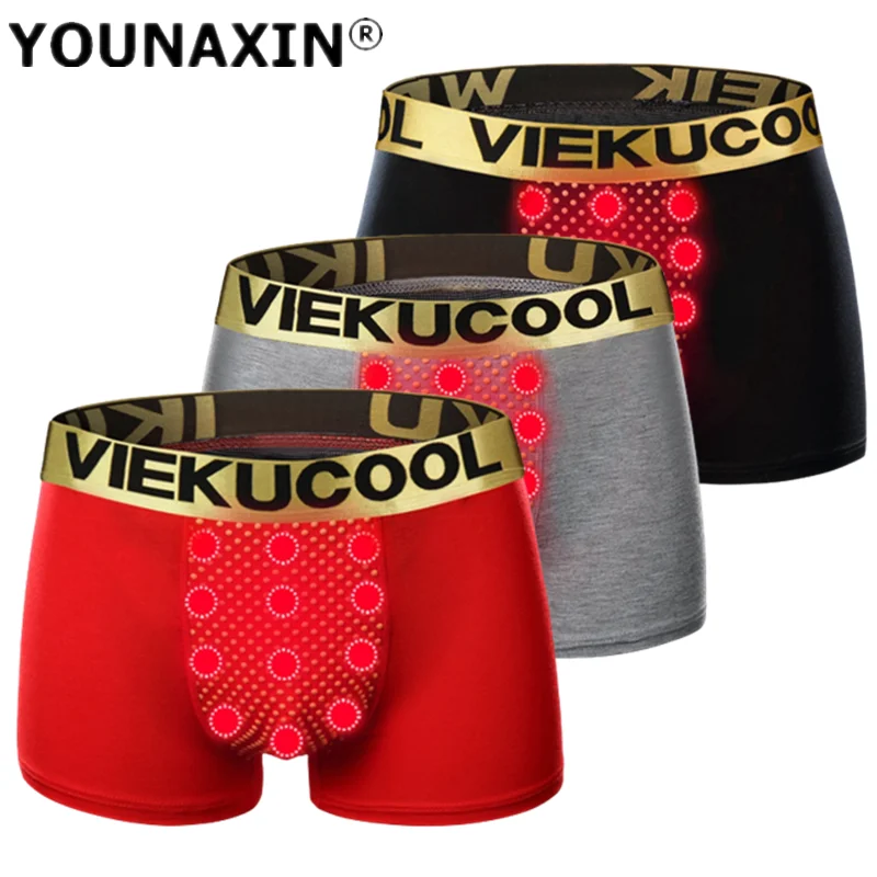 

3 Pieces Big Size Men Underwear Breathable Magnetic Therapy Boxer Shorts Underpants Undies Panties Knickers L XL 2XL 3XL 4XL 5XL