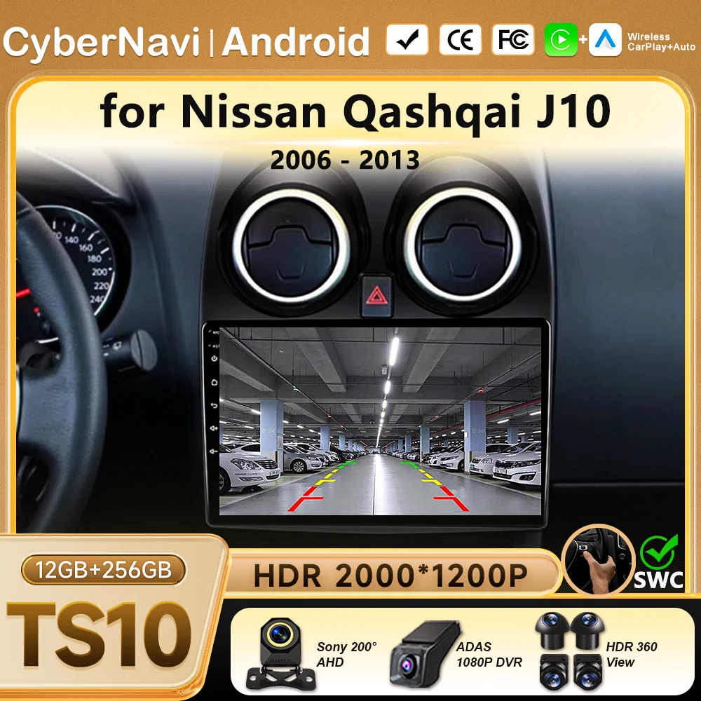 

Android 16 Car Radio for Nissan Qashqai J10 2006 - 2013 Android Auto GPS Navigation Head Unit Multimedia Video Player 5G WIFI BT