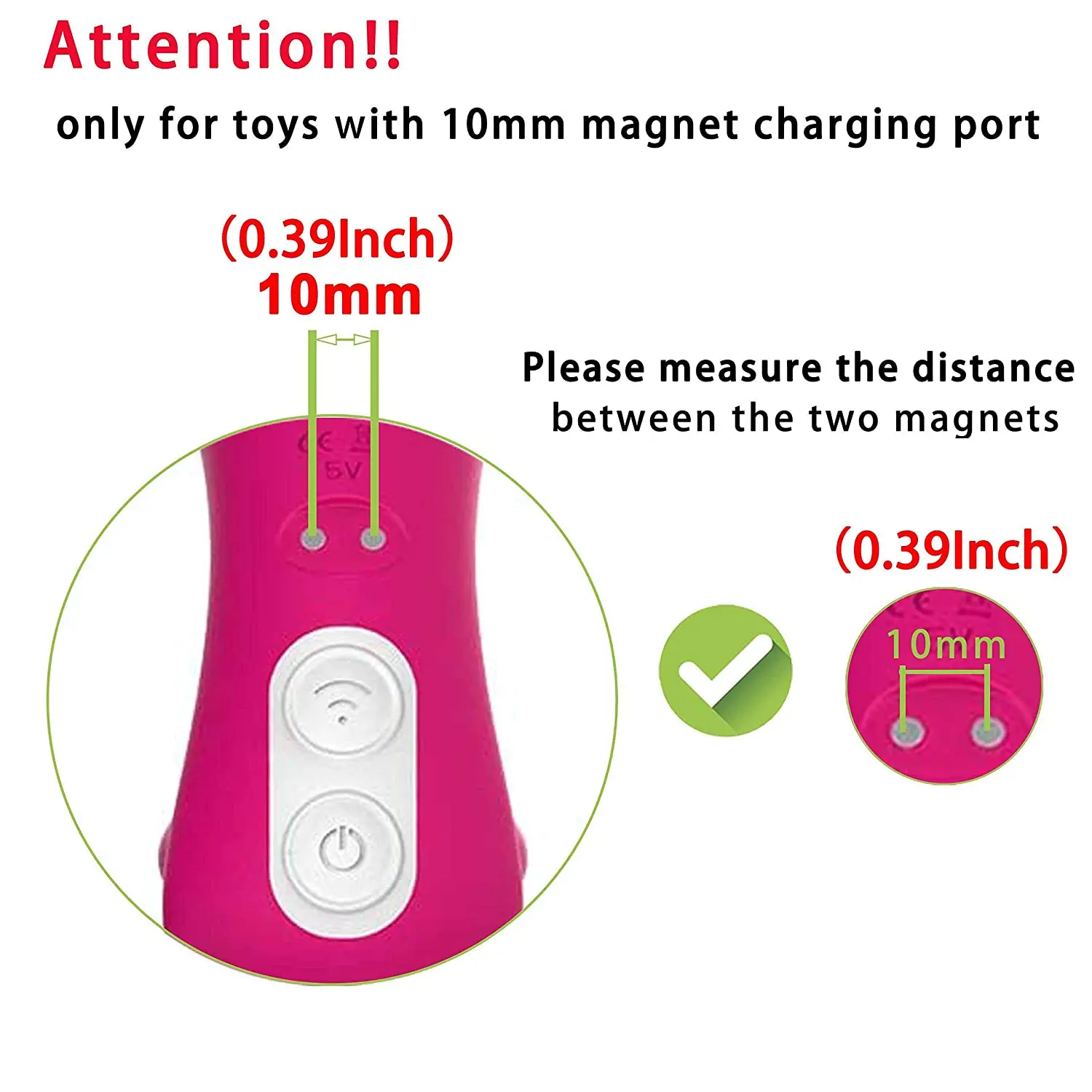 10mm Magnetic USB DC Charger Cable Replacement Charging Cord