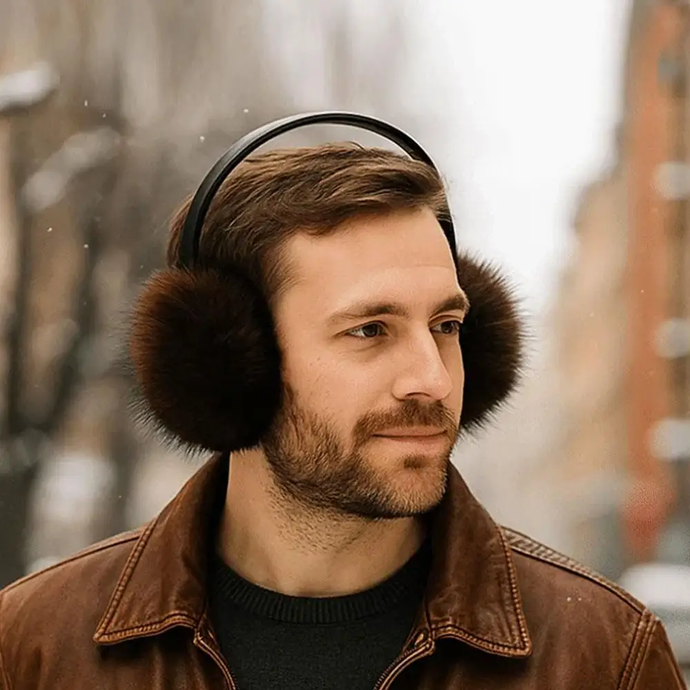 الشتاء فو الثعلب الفراء غطاء للأذنين للنساء الرجال الفراء سماعات الأذن دفئا كابل فروي الأذن يغطي الدافئة أفخم غطاء للأذنين للطقس البارد