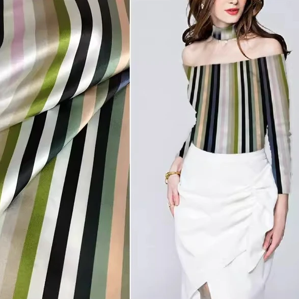 108cm-wide-19mm-green-stripes-printed-elastic-silk-fabric-for-summer-dress-four-season-pajamas-diy-sewing-material-r6509