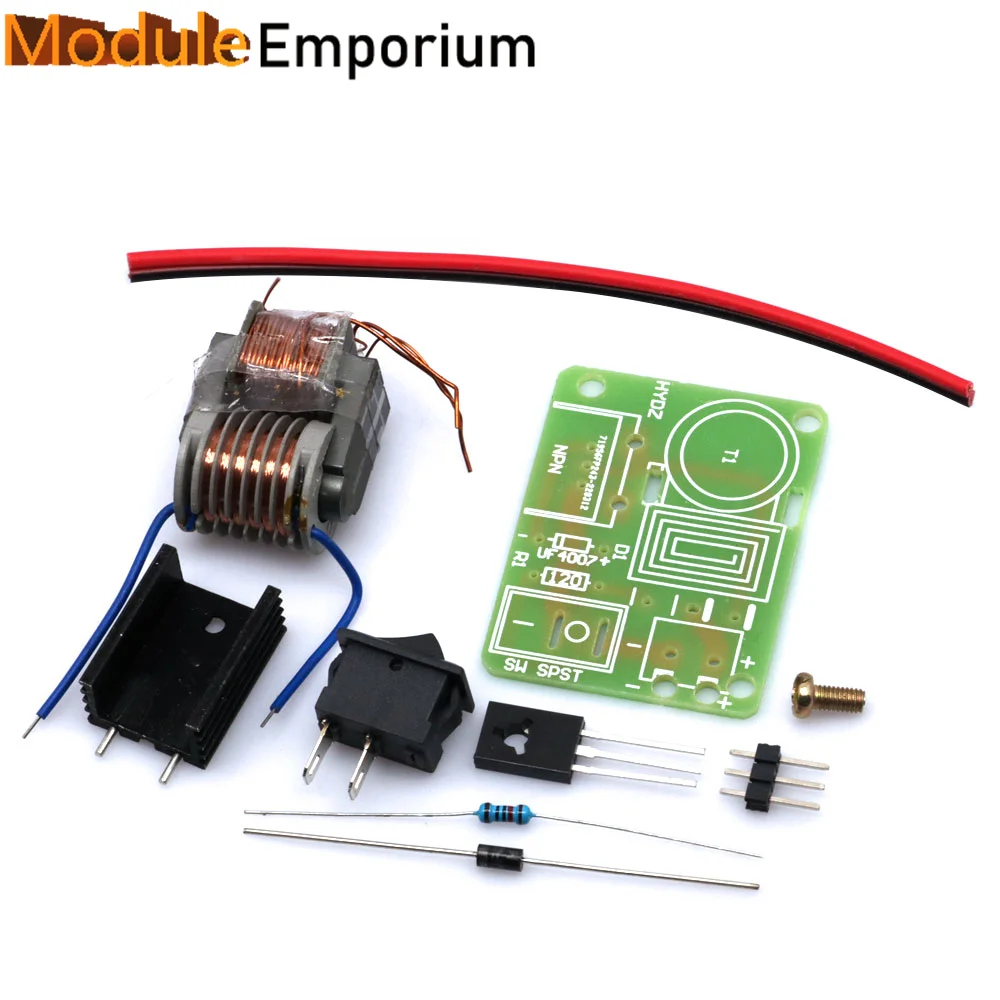 Generador de encendido de arco de alto voltaje, inversor Boost Step-Up 18650, Kit DIY, transformador de núcleo en U Suite 3,7 V, 15kV de frecuencia CC