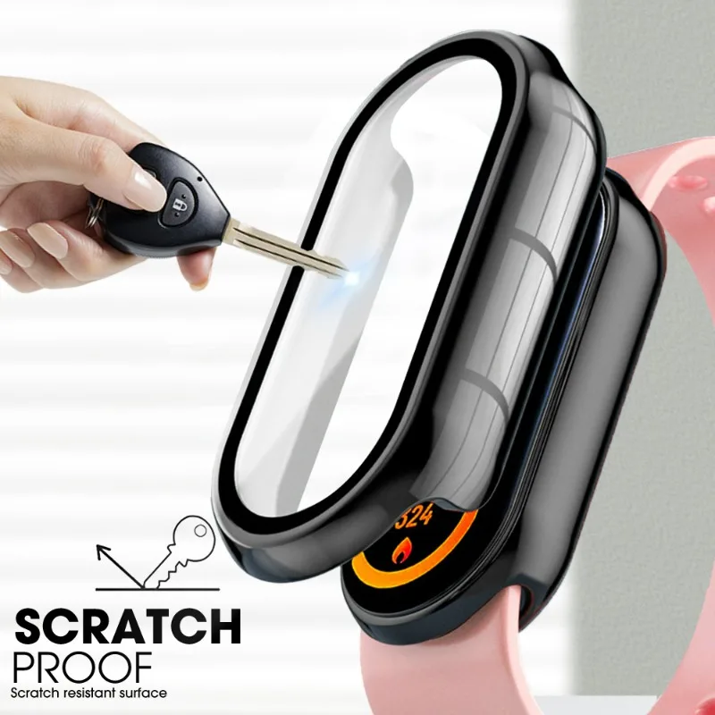 Case Cover+Tempered Glass Film for Xiaomi Mi Band 9 Full Coverage Protective Cover for Miband9 Smart Watches Screen Protector