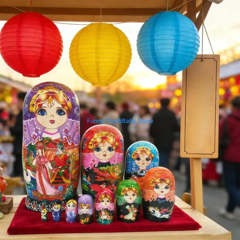 Tradizionale bambola russa nidificazione Matrioska in legno giocattolo per bambini che incoraggia creatività e lo sviluppo