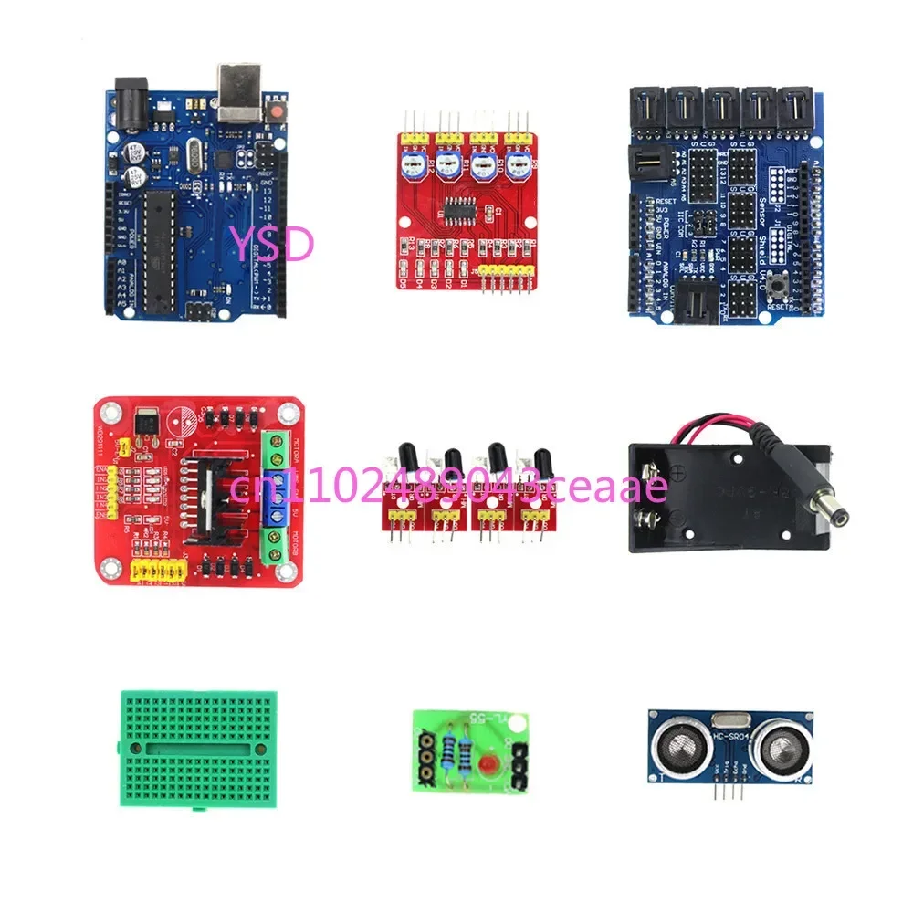 R3 Four-Wheel 4WD Smart Car Bluetooth Remote Control Robot Kit DIY with Obstacle Avoidance Code Disc Speed Measurement