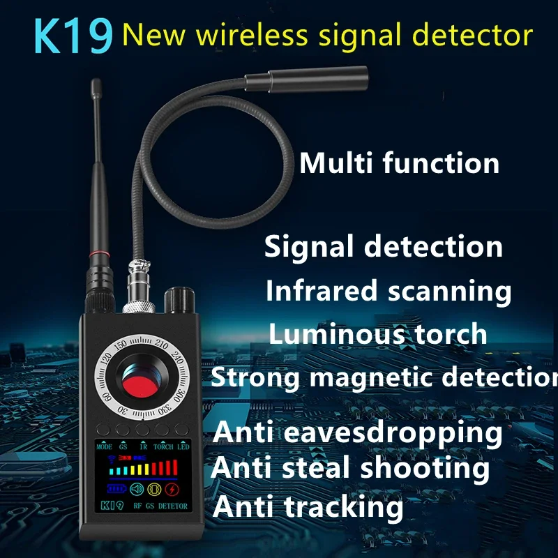 

K19 spy hidden camera bug detector anti radar spy camera gps tracker gsm wiretapping radio scanner