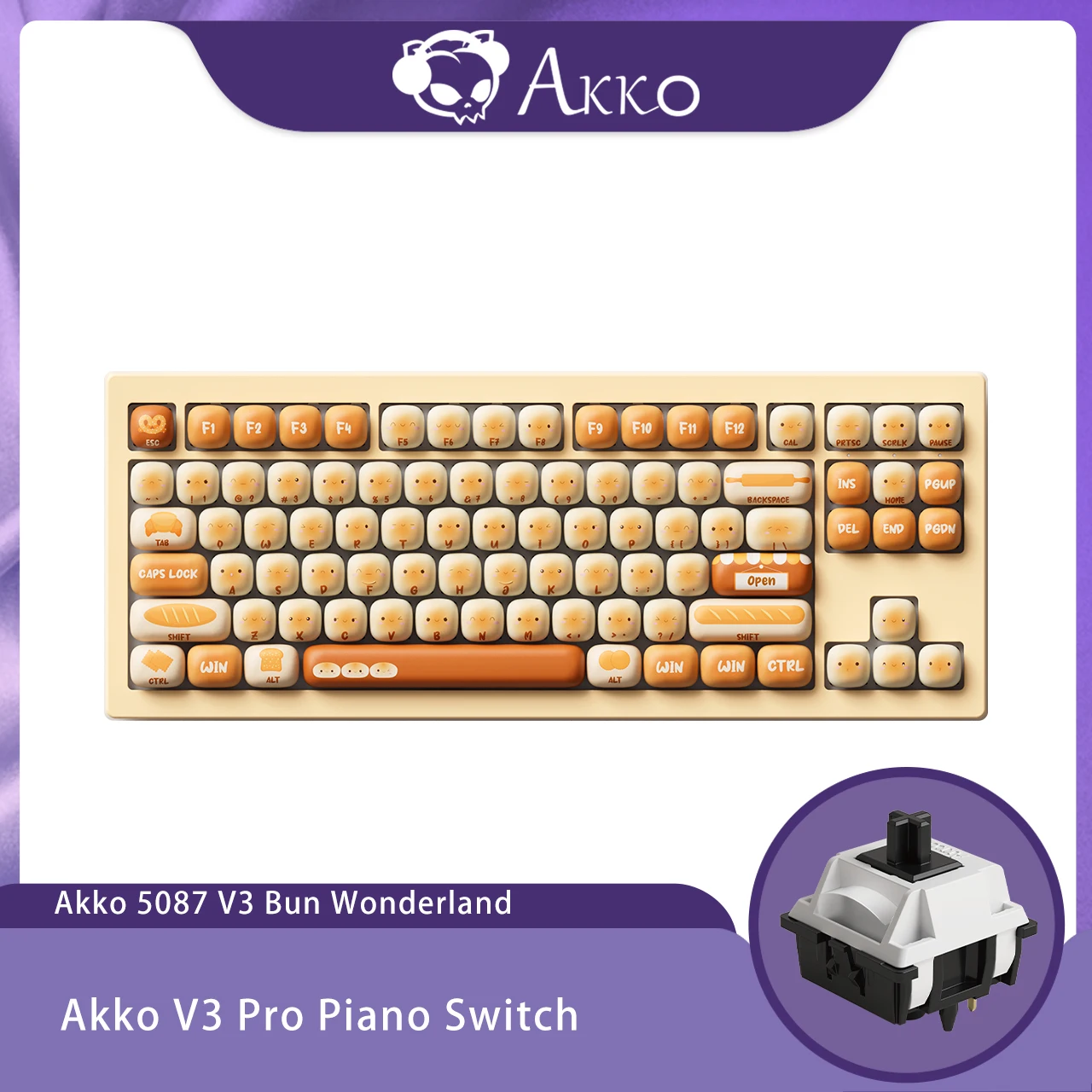 Akko 5087 V3 Keyboard 80% TKL Layout ANSI-US Hot-swappable RGB USB