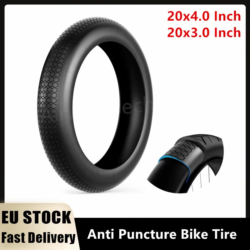 Image of EU-LAGER: Reifen mit Pannenschutz für 20-Zoll-Fatbikes, Mountainbikes, Reifen-Innenfutter für E-Bikes, verhindert Reifenpannen durch Dornen und Glasscherben, 20x4.0 / 20x3.0 Reifen