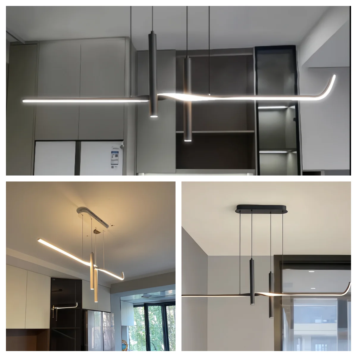 

Современная минималистичная скандинавская креативная дизайнерская люстра для столовой с линейной полосой и светодиодным подвесным светильником для обеденного стола, кухни