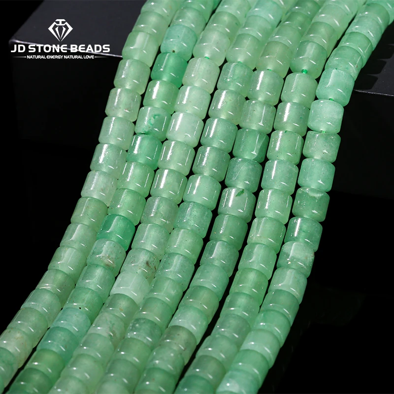 

8*8mm Natural Stone Green Aventurine Cylindrical Shape Bead Smooth Loose Seed For Jewelry Making Diy Necklace Bracelet Accessory