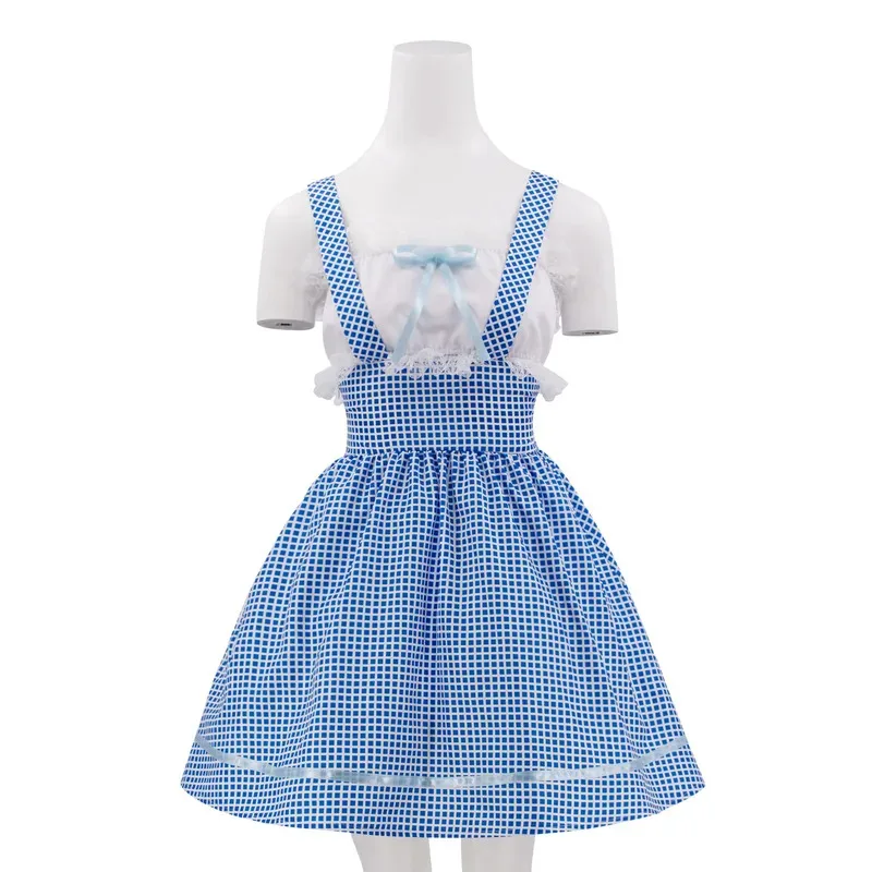

Movie Dorothy The Wiz of OZ Cosplay Costume Blue Dress Girls Woman Halloween Carnival Cosplay Dorothy Customized Clothes