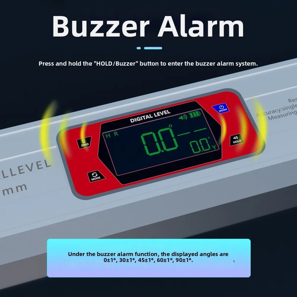 Aluminum Alloy Digital Display Level Touch Screen Angle Gauge With Buzzer 360 Degree Dual Measurement Tool For Construction