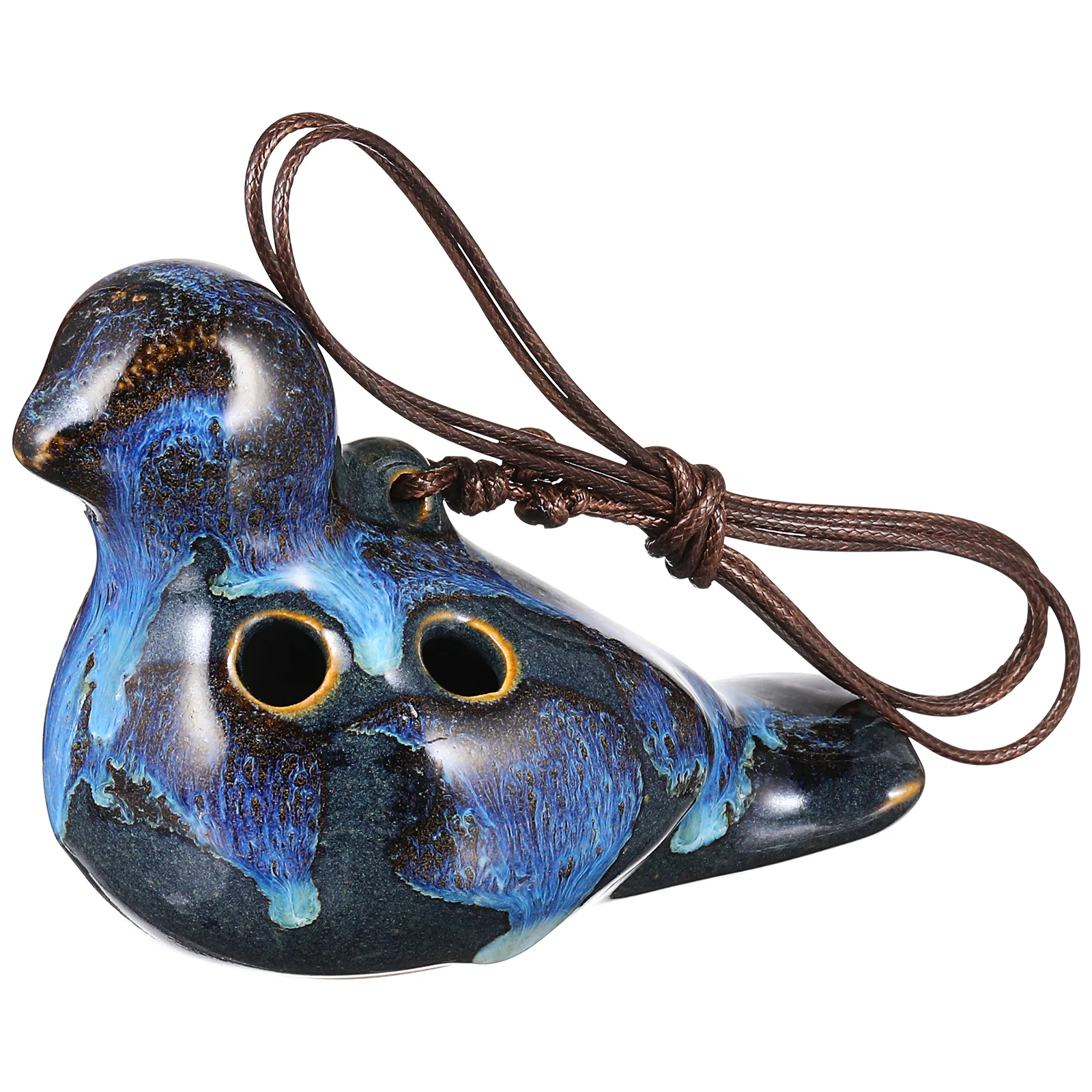 Bird Ocarina Shape 6-hole Musical Instrument Ceramic Introductory Ornament Portable