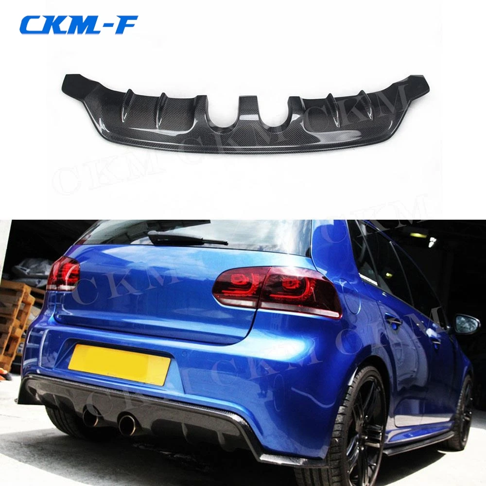 Carbon Fiber Rear Bumper Lip Diffuser For VW Golf 6 VI MK6 R20 2010 2011 2012 2013 E Style FRP Black Rear Diffuser Spoiler