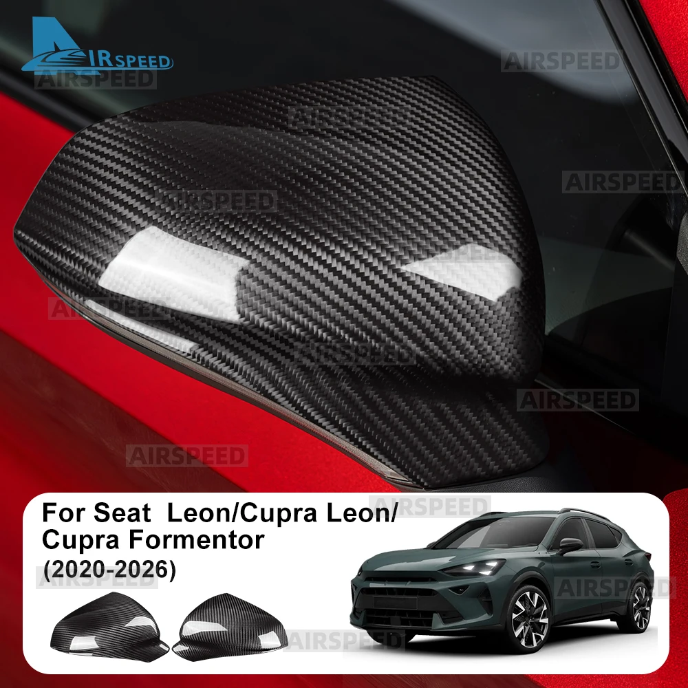 Echte Carbonfaser-Abdeckung für Seat Leon/Cupra Leon/Cupra Formentor 2020 2021 2022 2023 2024 2025 2026 Auto-Rückspiegelkappe