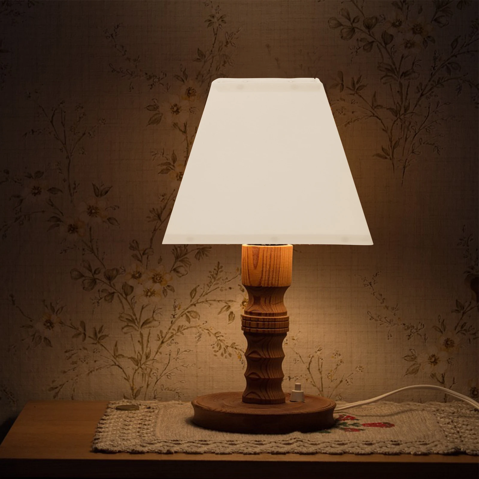 

Trapezoidal Fabric Lampshade Ivory Cloth Bell Drum Large Floor Lamp Shades Replacement Standing Light Shades Square Bedroom